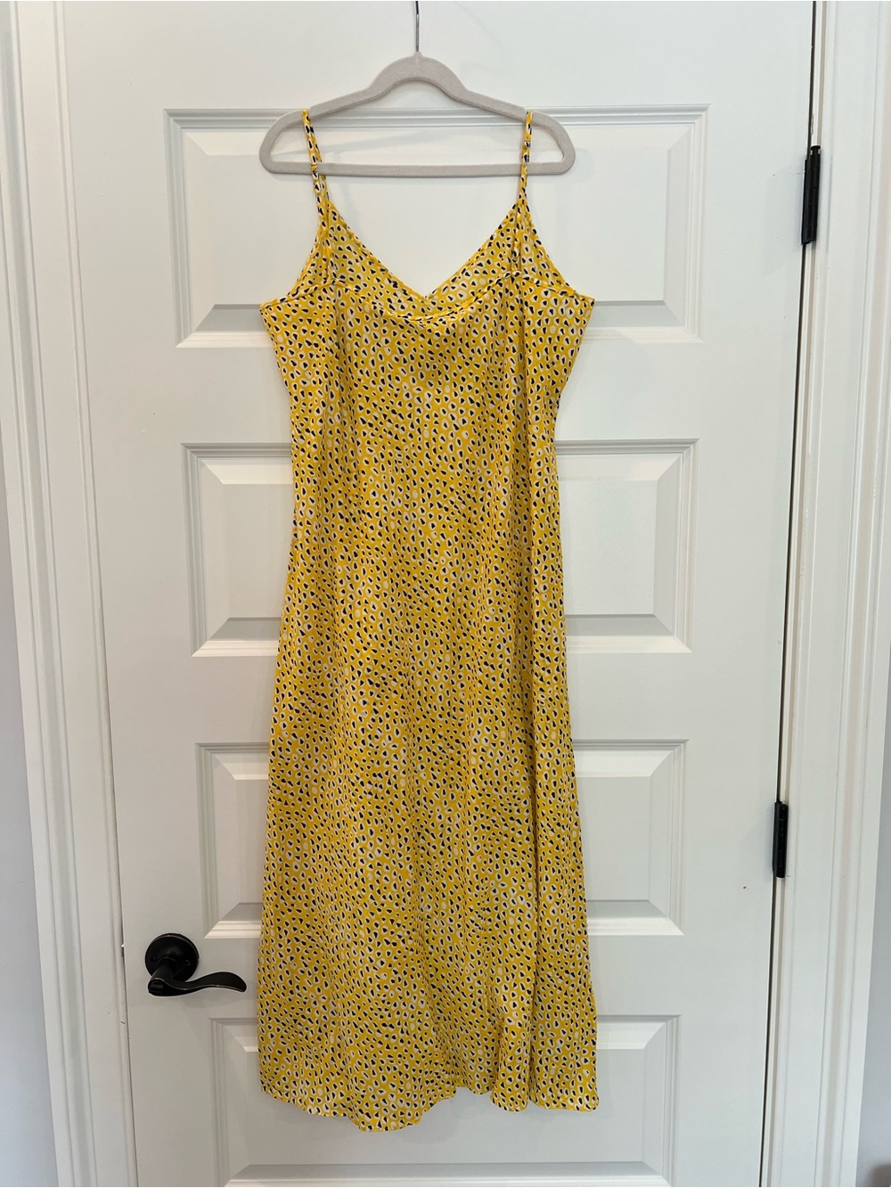 DVF Diane von Furstenberg Yellow Printed Cotton Slip Midi Dress 10 - Picture 4 of 10